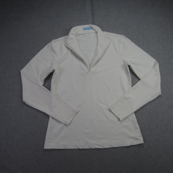 J.McLaughlin Tops - J‎ McLaughlin Pullover Womens XS White Quarter Zip Long Sleeve Mock Neck Shirt
